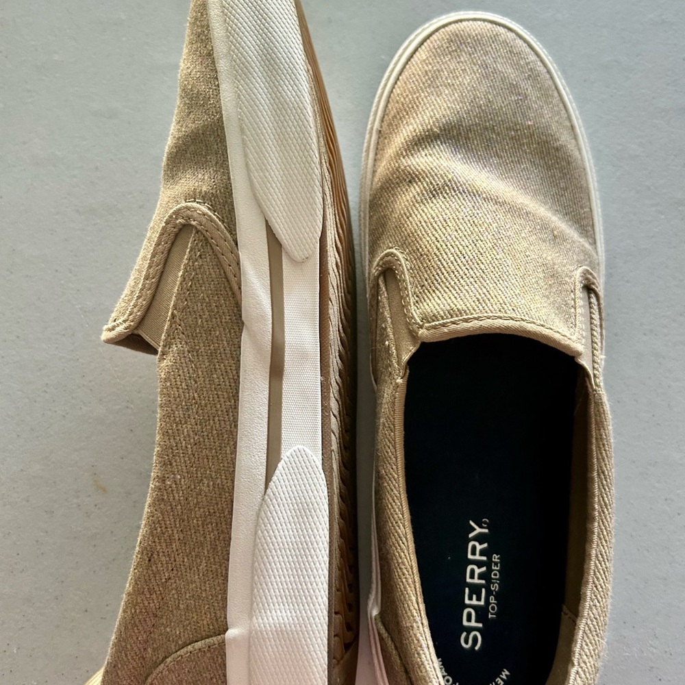 Sperry Tan Canvas Slip-On Shoes - Picture 3 of 3